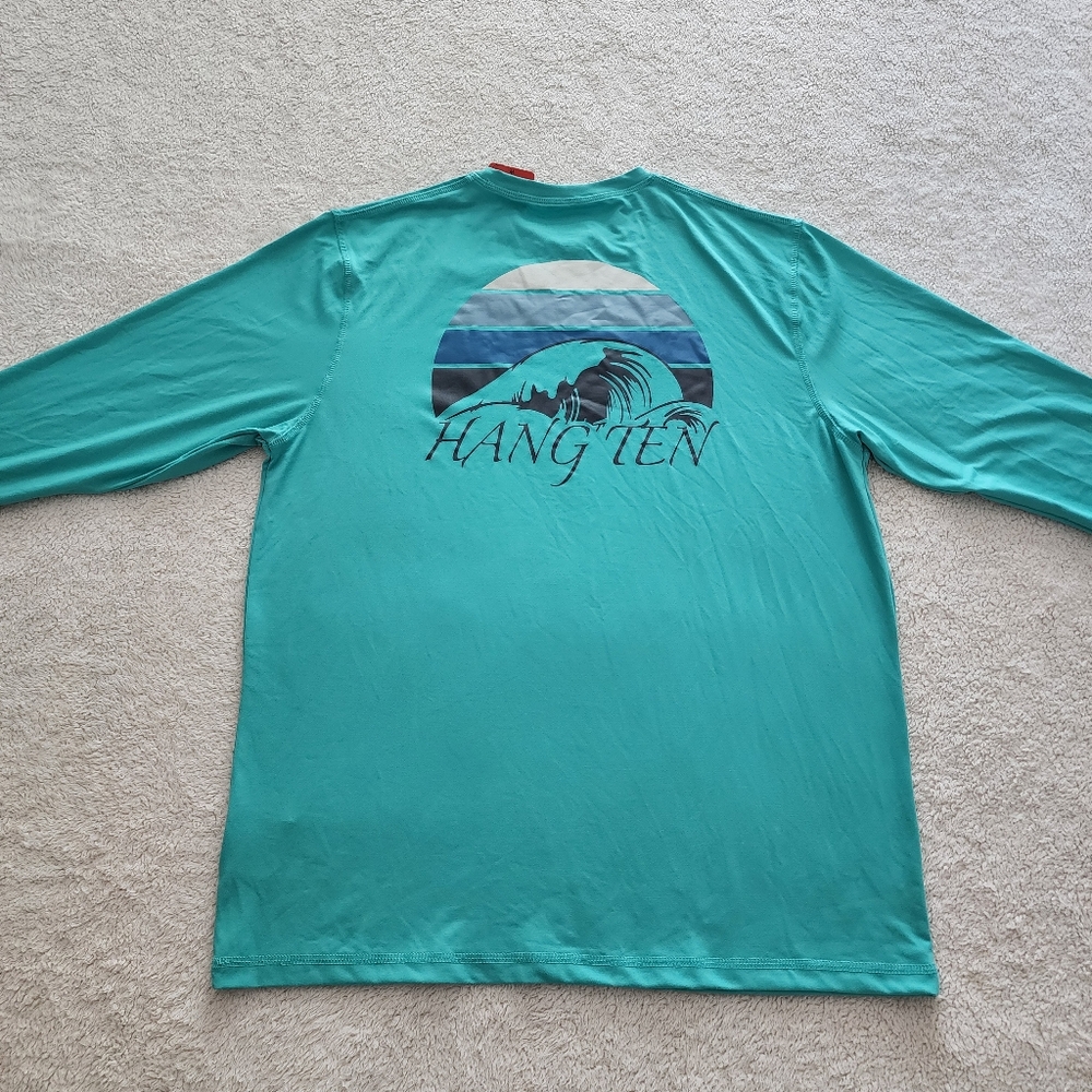 Hang Ten UPF 50+ Long Sleeve Sun Tee, Men's Size Medium, NWT - Green - Picture 8 of 11